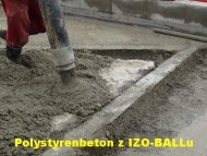 Čerpání polystyrenbetonu z výrobku IZO-BALL