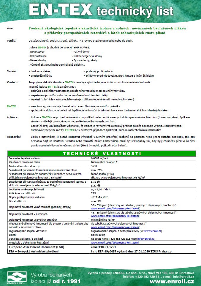 Technický list EN-TEX 