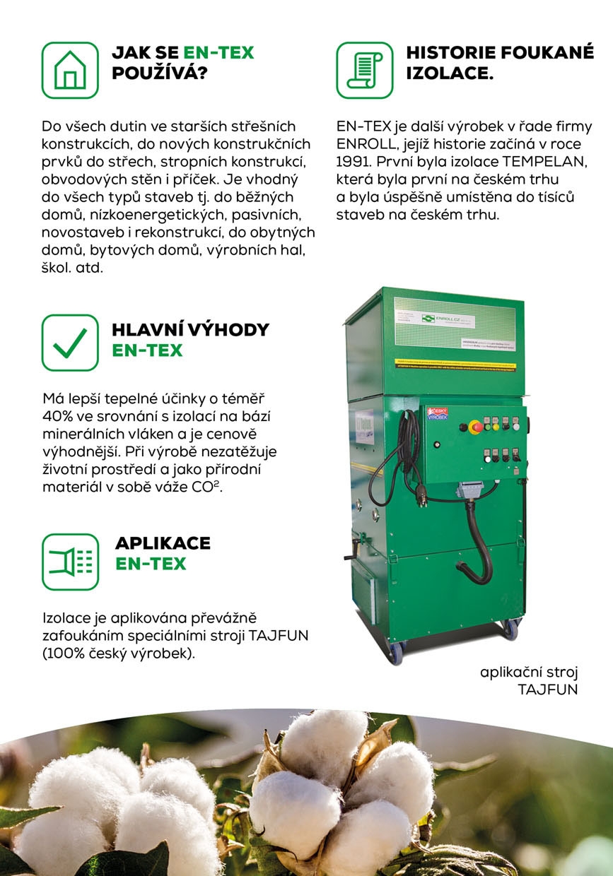 EN-TEX foukaná ekologická izolace